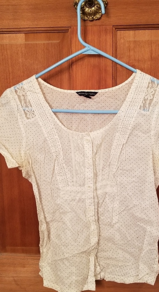 Adorable Lace Accent Button Down